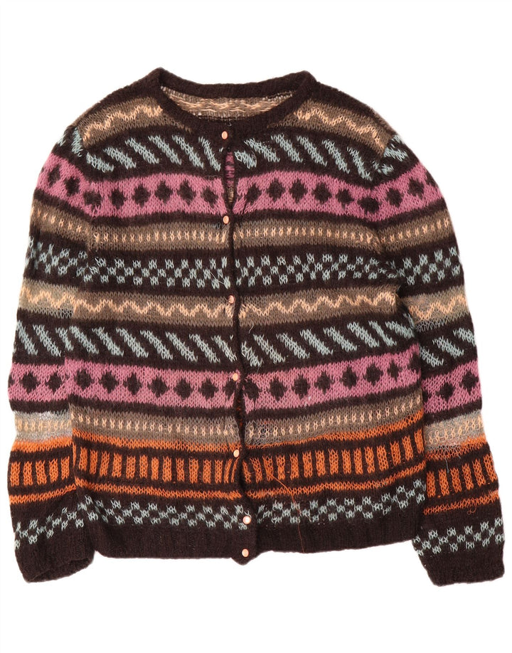 Vintage Womens Cardigan Sweater UK 16 Large Multicoloured Striped