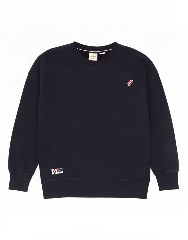 Superdry Mens Loose Fit Sweatshirt Jumper Medium Navy Blue Cotton