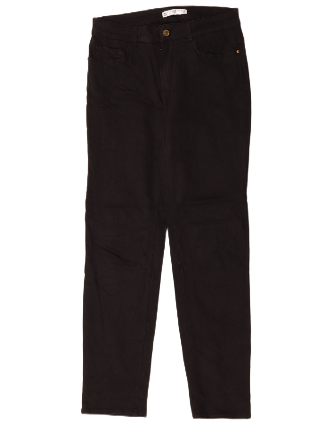 Zara Womens Straight Jeans EU 40 Medium W30 L30 Black Cotton