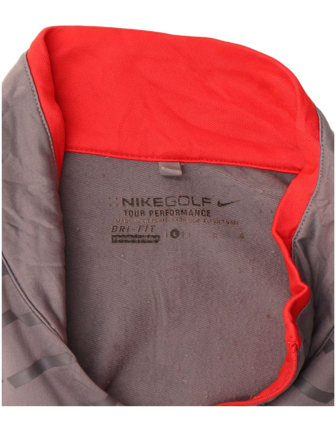 Nike Mens Dri Fit Zip Neck Pullover Tracksuit Top Large Grey Striped