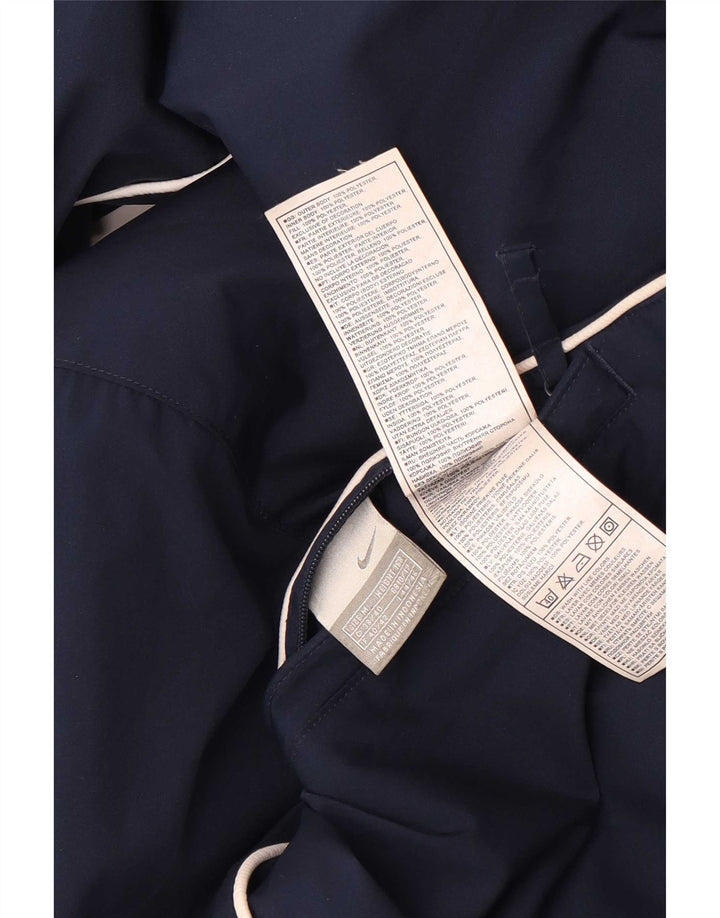 Nike Womens Hooded Reversible Jacket UK 10/12 Medium Navy Blue Colourblock