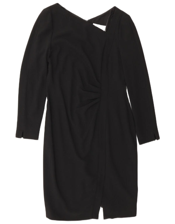 L.K. Bennett Womens Long Sleeve Sheath Dress UK 14 Large Black Polyester