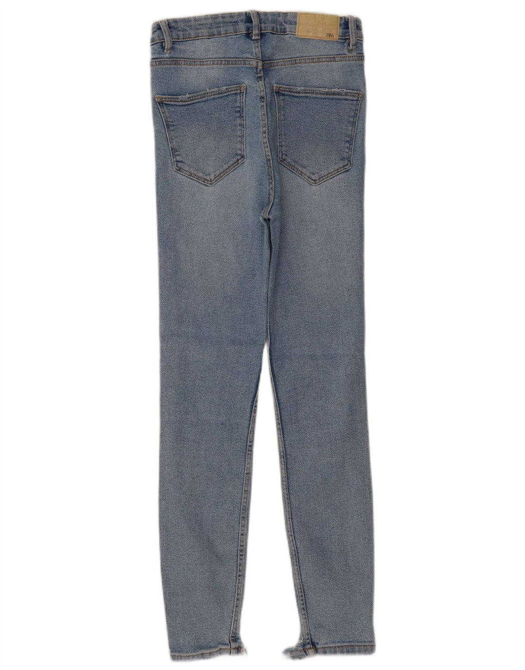 ZARA Womens High Waist Distressed Skinny Jeans EU 36 XS W26 L27 Blue