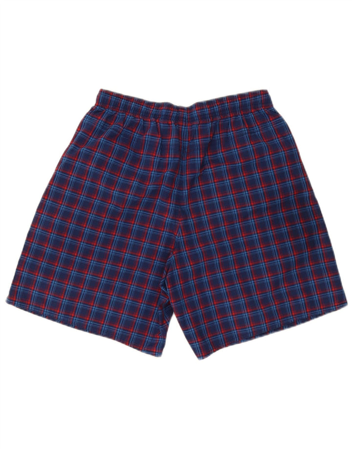 Adidas Mens Sport Shorts Medium  Navy Blue Check Polyester