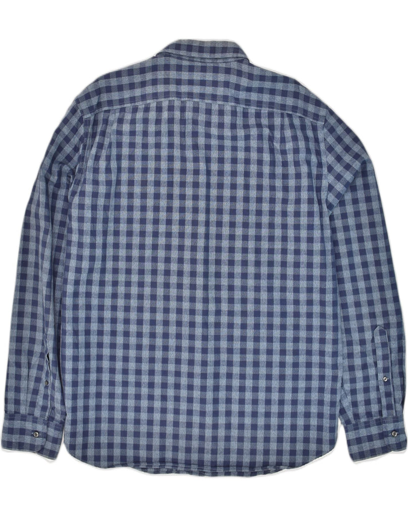 J. CREW Mens Shirt XL Navy Blue Gingham Cotton | Vintage J. Crew | Thrift | Second-Hand J. Crew | Used Clothing | Messina Hembry 