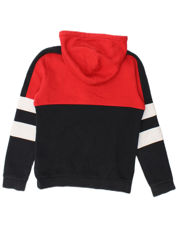 Nike Boys Zip Neck Hoodie Jumper 10-11 Years Medium Black Colourblock