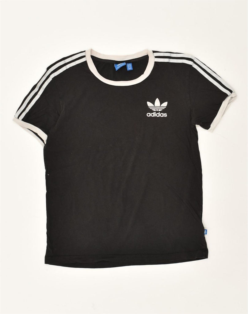 ADIDAS Womens T-Shirt Top UK  4 XS Black Cotton | Vintage Adidas | Thrift | Second-Hand Adidas | Used Clothing | Messina Hembry 