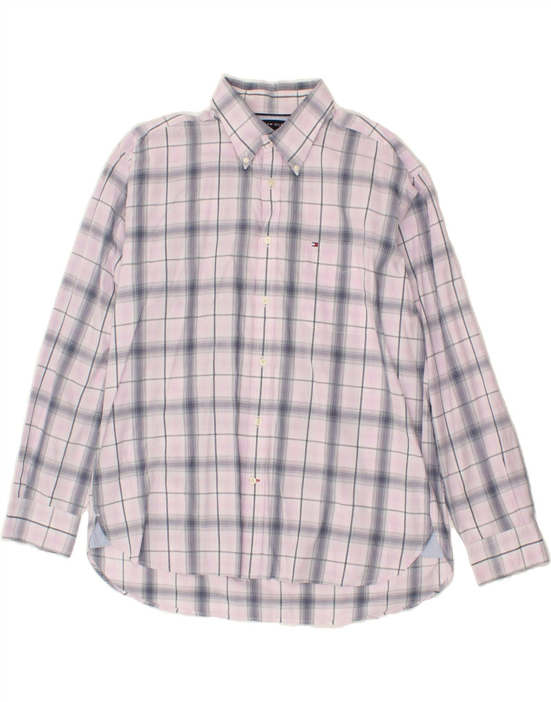 TOMMY HILFIGER Mens Shirt XL Pink Check Cotton | Vintage Tommy Hilfiger | Thrift | Second-Hand Tommy Hilfiger | Used Clothing | Messina Hembry 