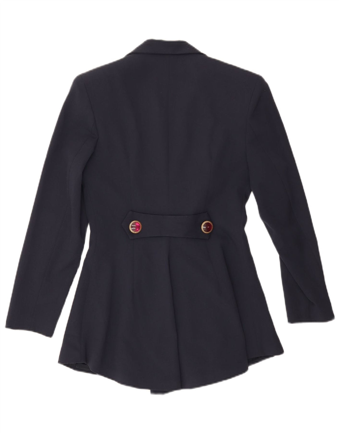 VINTAGE Womens Longline Blazer Jacket UK 10 Small Navy Blue