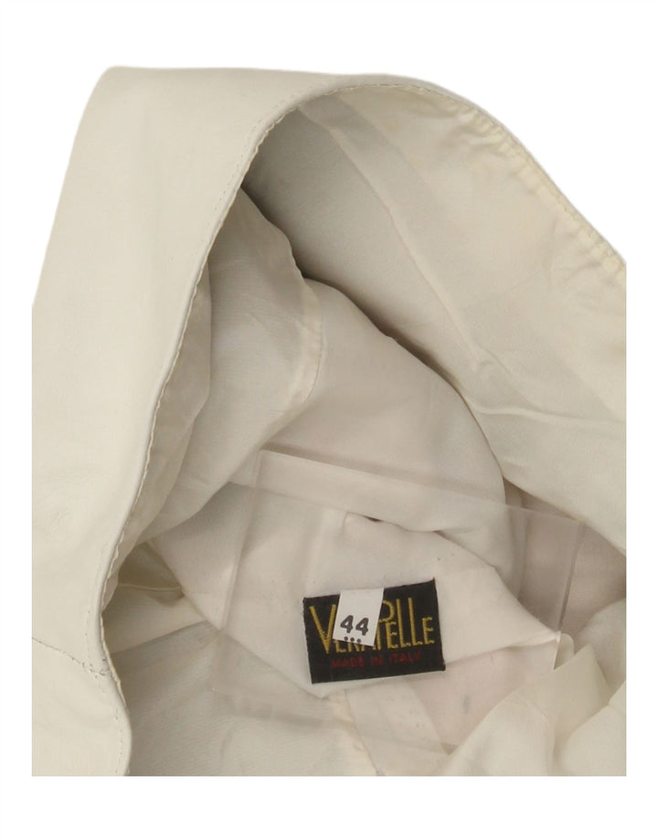 Vintage Womens Leather Skirt IT 44 Medium W28 White Leather