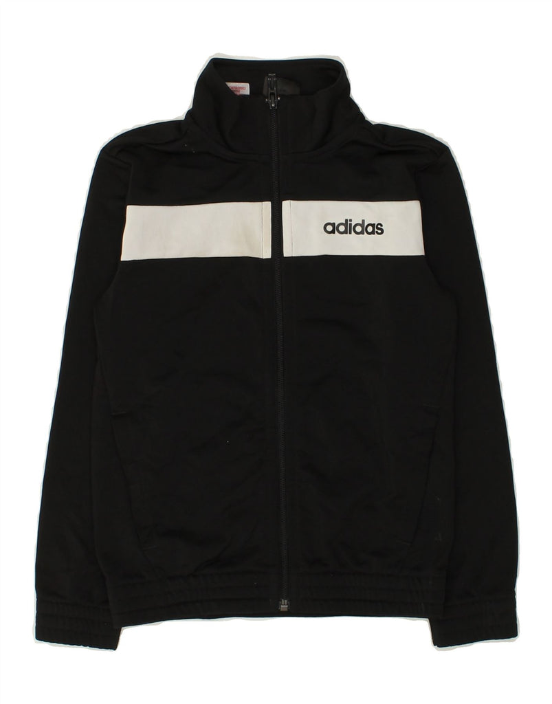 ADIDAS Boys Tracksuit Top Jacket 7-8 Years XS  Black Polyester | Vintage Adidas | Thrift | Second-Hand Adidas | Used Clothing | Messina Hembry 