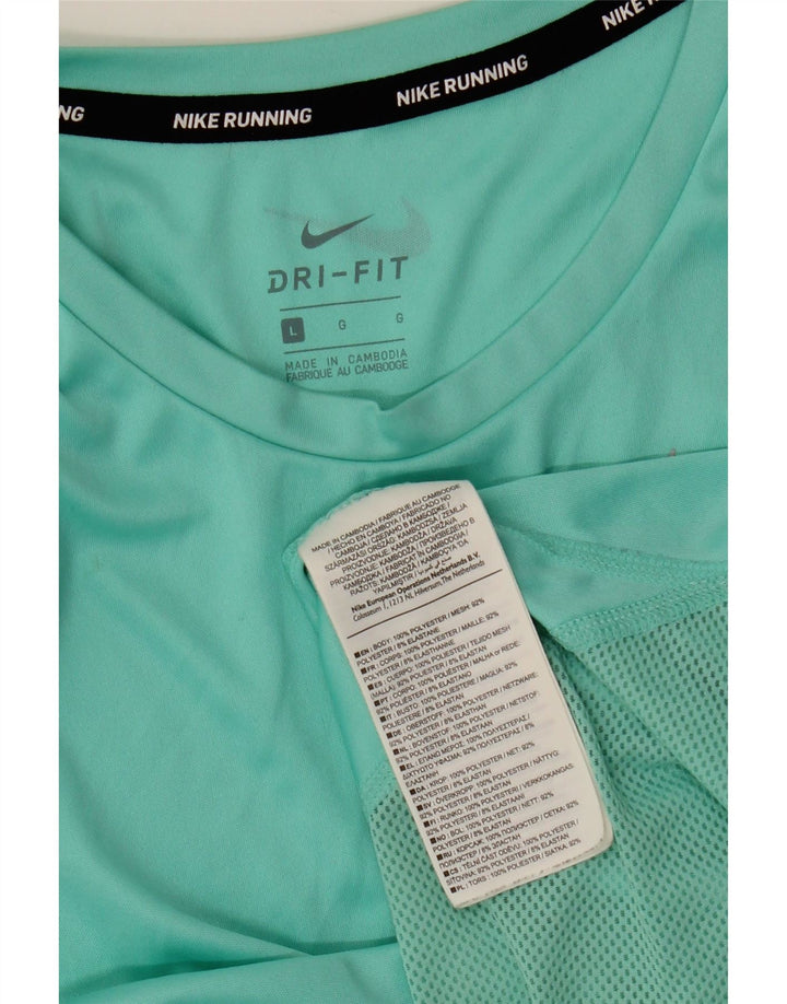 Nike Womens Dri Fit Vest Top UK 14 Large Green Polyester