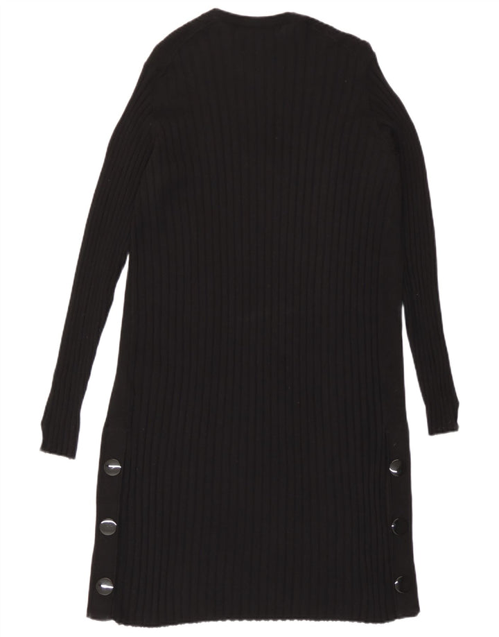 Marks & Spencer Womens Longline Open Cardigan Sweater UK 10 Small Black