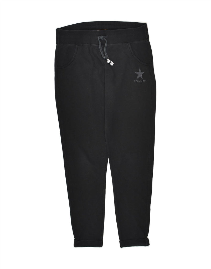 CONVERSE Womens Tracksuit Trousers Joggers UK 6 XS Black Cotton | Vintage Converse | Thrift | Second-Hand Converse | Used Clothing | Messina Hembry 