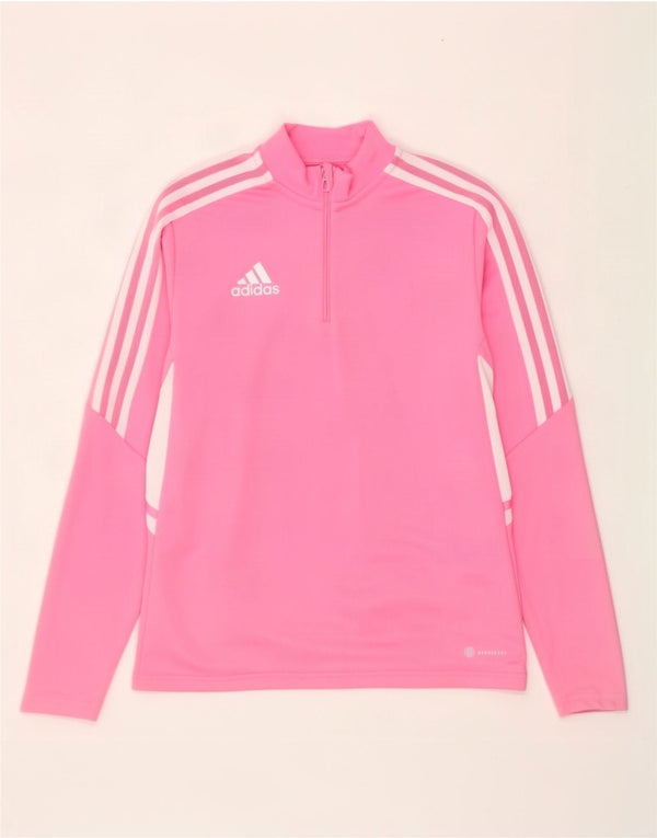 Adidas Girls Aeroready Pullover Tracksuit Top 13-14 Years Pink Colourblock