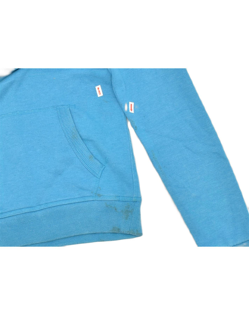 SUPERDRY Womens Orange Label Hoodie Jumper UK 12 Medium Blue Cotton | Vintage | Thrift | Second-Hand | Used Clothing | Messina Hembry 