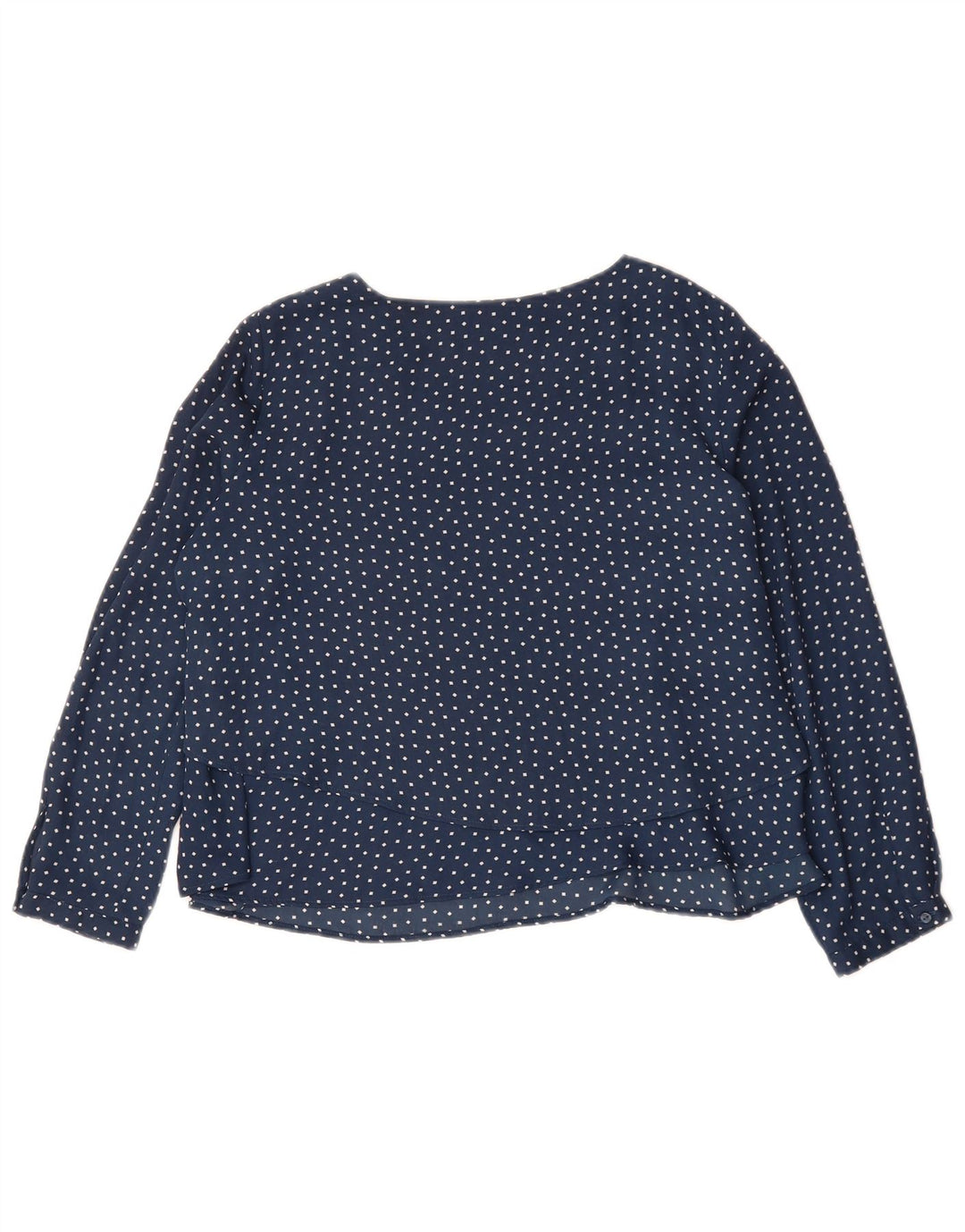 ZARA Womens Crop Oversized Blouse Top UK 10 Small Navy Blue Geometric