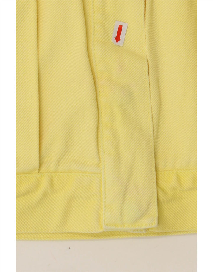 ZARA Womens Denim Jacket UK 14 Medium Yellow Cotton Vintage Zara and Second-Hand Zara from Messina Hembry 
