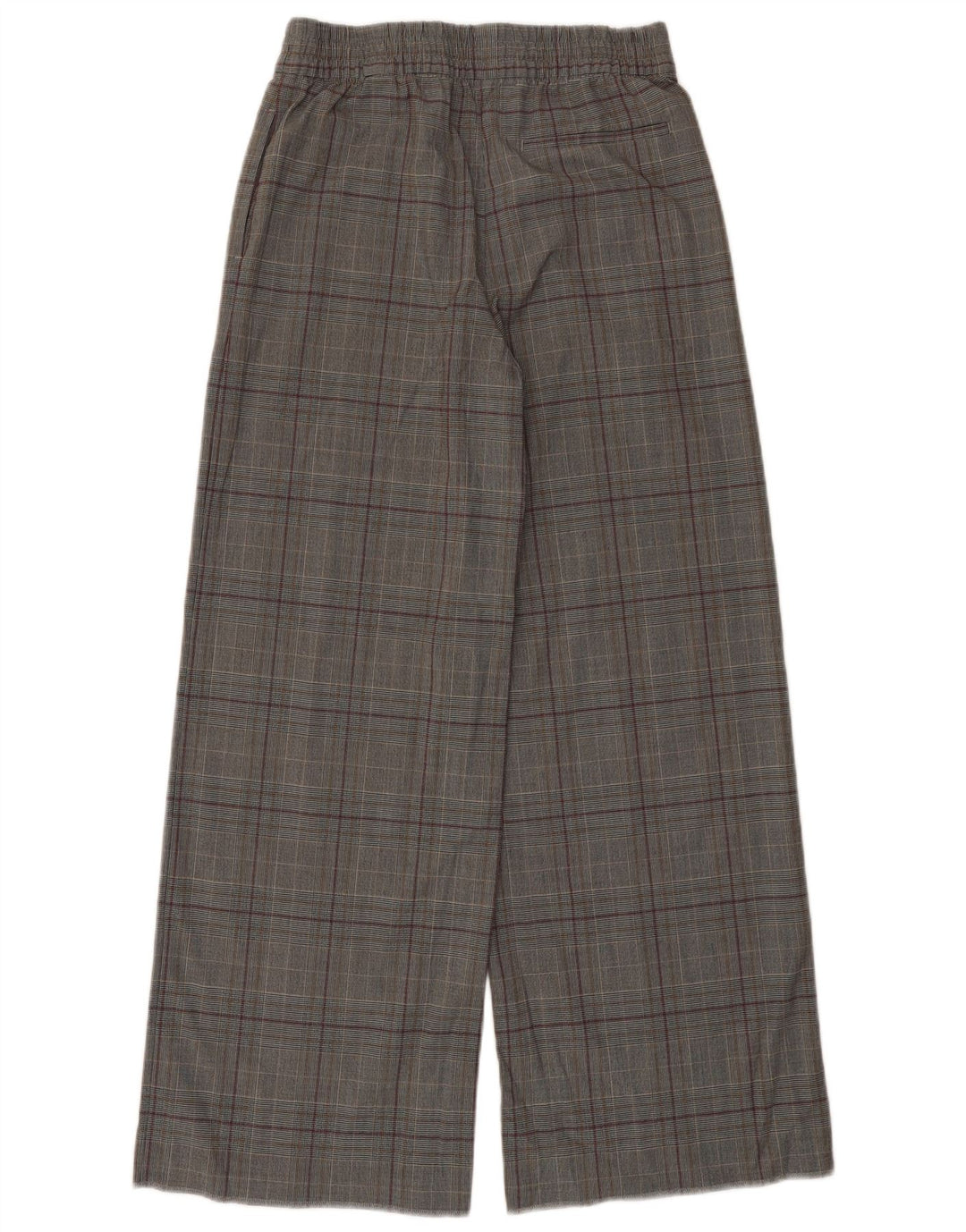 Marks & Spencer Womens Chino Trousers UK 10 Small W26 L28 Grey Check