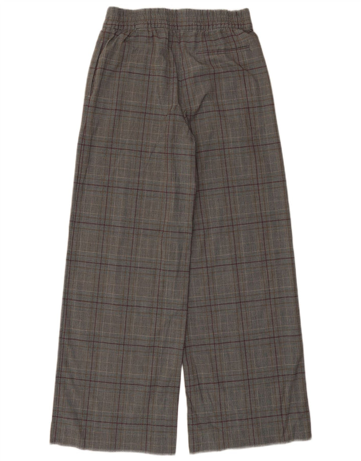 Marks & Spencer Womens Chino Trousers UK 10 Small W26 L28 Grey Check
