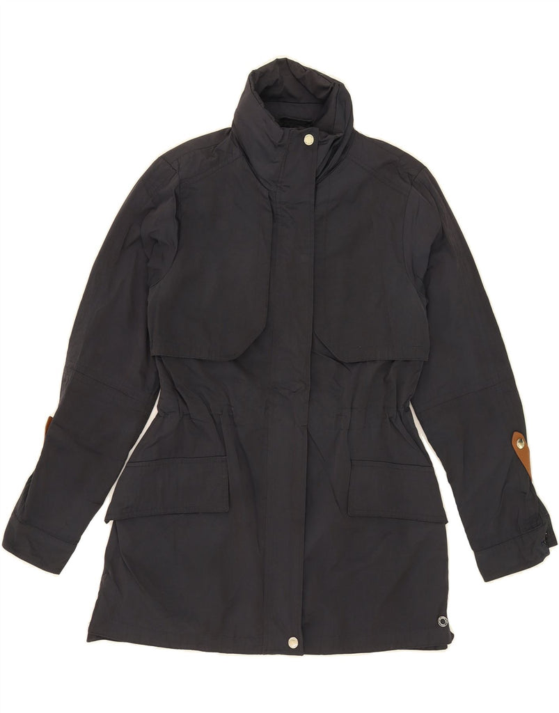 MASSIMO DUTTI Womens Hooded Windbreaker Coat UK 10 Small Navy Blue Vintage Massimo Dutti and Second-Hand Massimo Dutti from Messina Hembry 