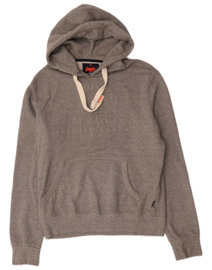 Superdry Mens Graphic Hoodie Jumper Large Grey Cotton