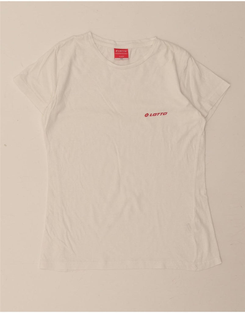 LOTTO Girls T-Shirt Top 11-12 Years White Cotton Vintage Lotto and Second-Hand Lotto from Messina Hembry 