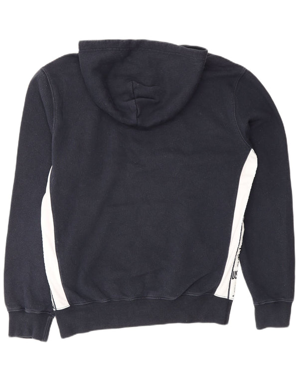Champion Mens USA Graphic Hoodie Jumper Medium Navy Blue Colourblock Cotton