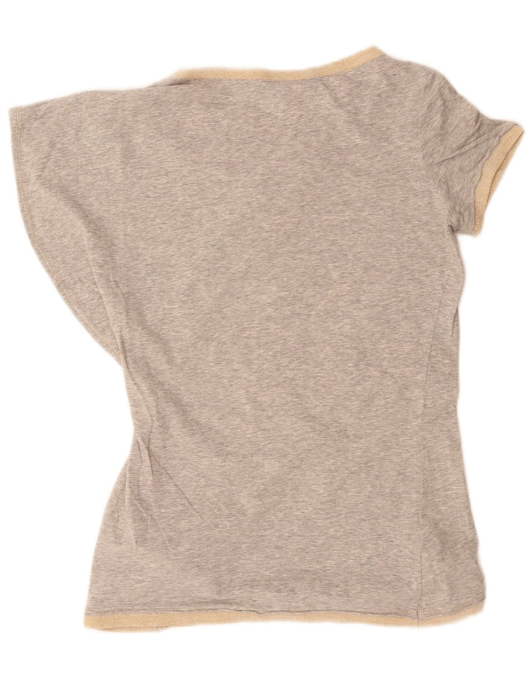 LIU JO Womens Graphic T-Shirt Top IT 44 Medium Grey Flecked Cotton