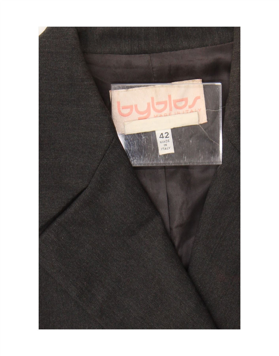 Byblos Womens Double Breasted Blazer Jacket IT 42 Medium Grey Wool