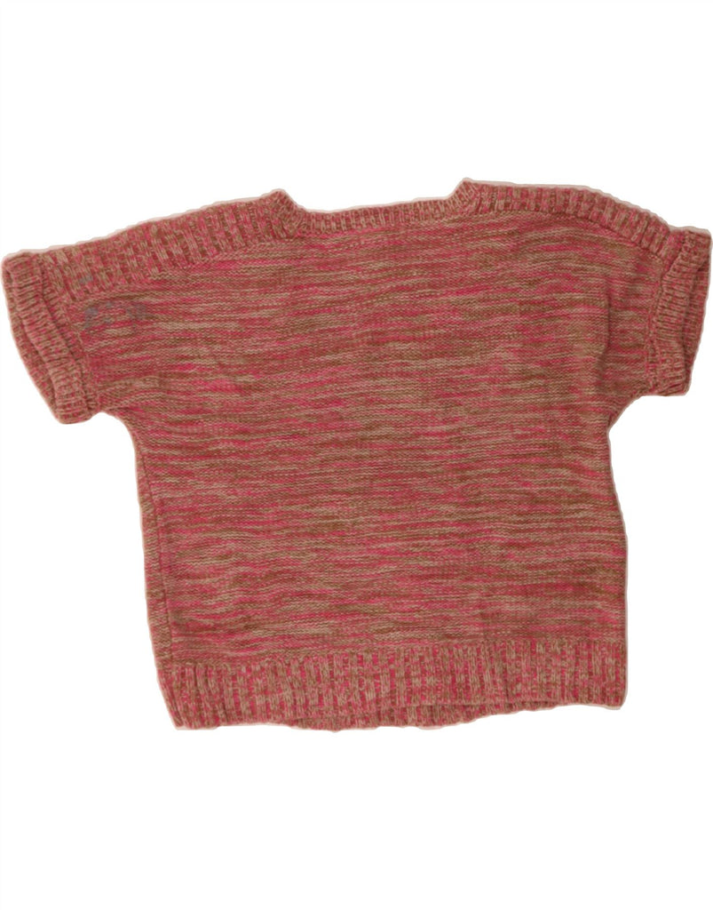 DKNY Womens Crop Boat Neck Jumper Sweater UK 16 Large Pink Flecked Vintage Dkny and Second-Hand Dkny from Messina Hembry 