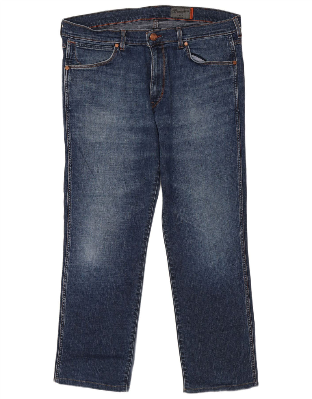 Wrangler Mens Straight Jeans W38 L29 Navy Blue