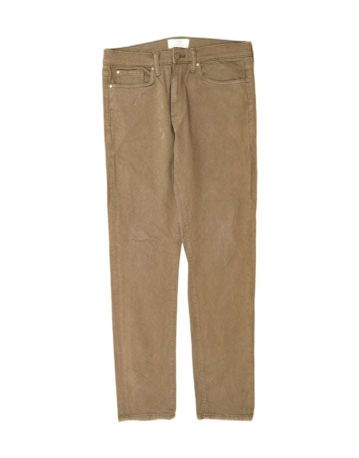 Marks & Spencer Mens Slim Jeans W32 L33 Khaki Cotton