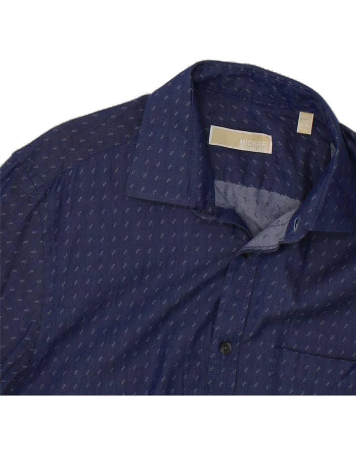 MICHAEL KORS Mens Shirt Size 15 1/2 Medium Navy Blue Spotted Vintage Michael Kors and Second-Hand Michael Kors from Messina Hembry 