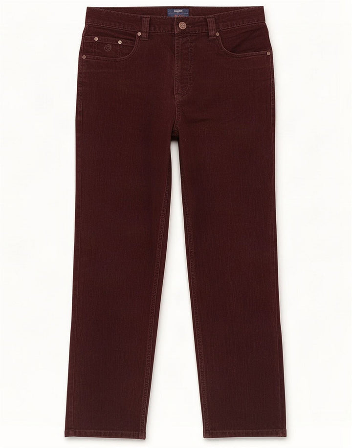 Bugatti Mens Straight Jeans W34 L32 Maroon Cotton