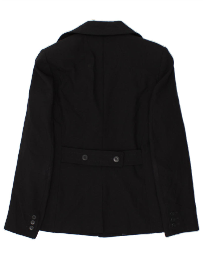 MAX MARA Womens 3 Button Blazer Jacket UK 12 Medium Black Virgin Wool | Vintage Max Mara | Thrift | Second-Hand Max Mara | Used Clothing | Messina Hembry 