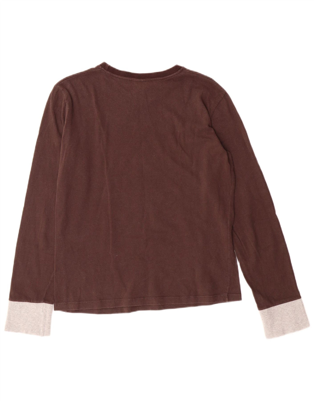 CONVERSE Girls Graphic Top Long Sleeve 13-14 Years Large  Brown Cotton