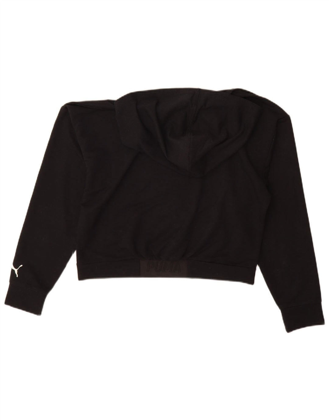 Puma Womens Graphic Oversized Hoodie Jumper UK 10 Small Black Polyester