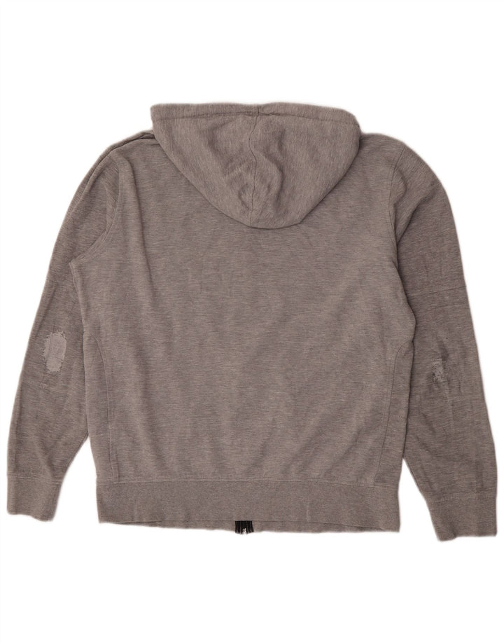 Jack & Jones Mens Zip Hoodie Sweater Large Grey Cotton