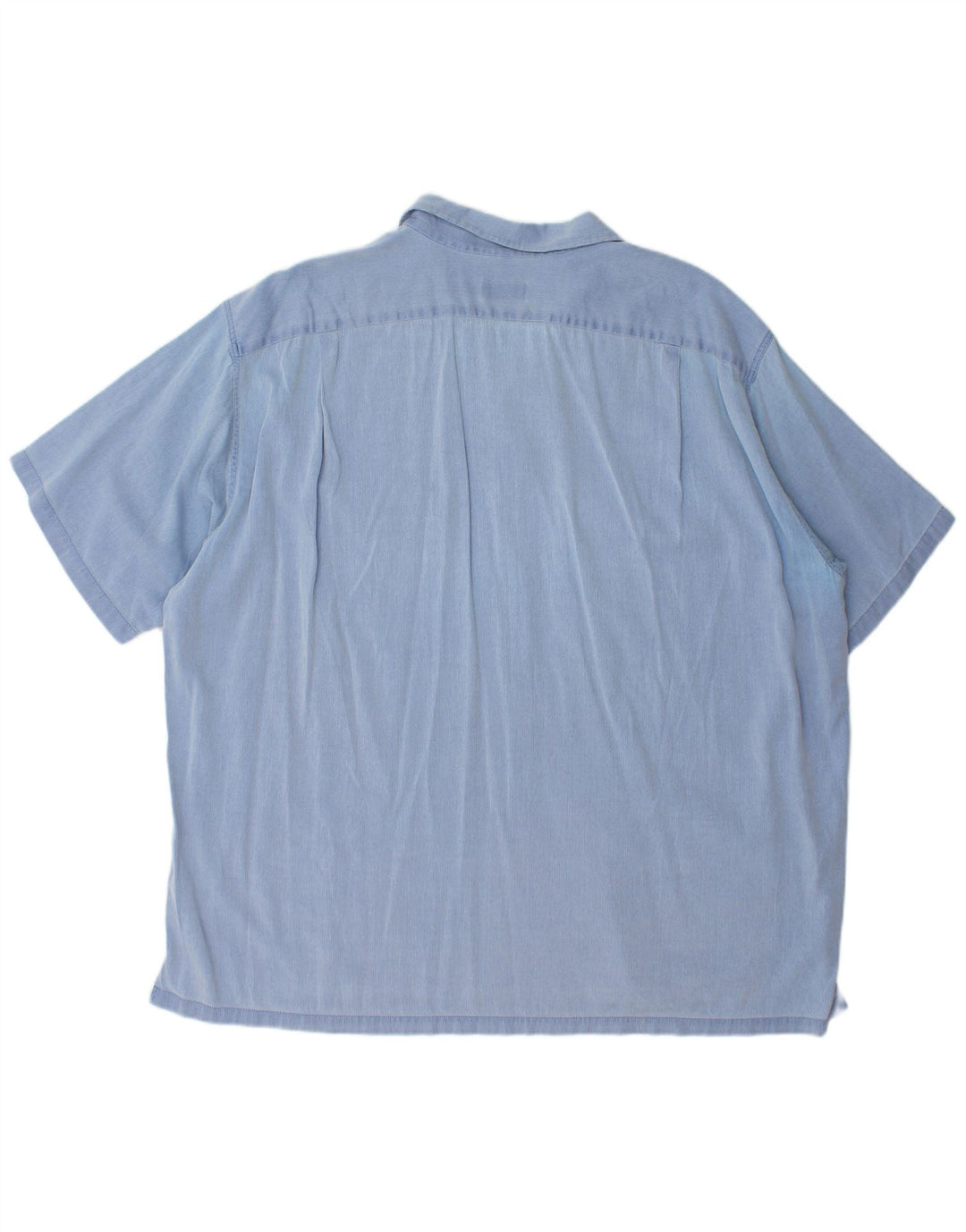 LACOSTE Mens Short Sleeve Shirt Size 45 XL Blue Pinstripe Cotton