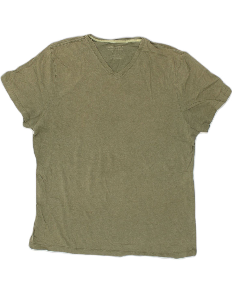 BANANA REPUBLIC Mens T-Shirt Top Large Khaki Cotton | Vintage Banana Republic | Thrift | Second-Hand Banana Republic | Used Clothing | Messina Hembry 