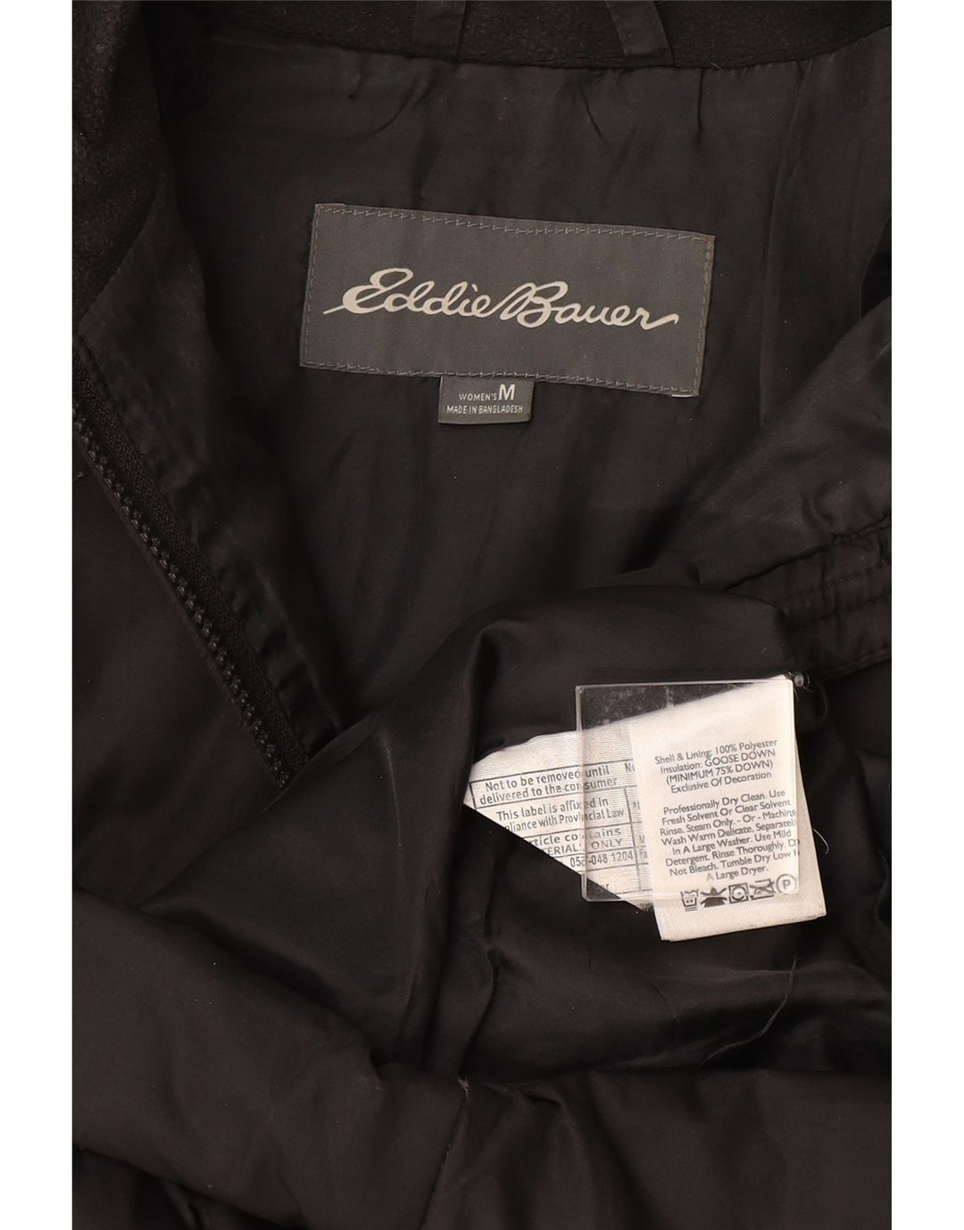EDDIE BAUER Womens Padded Coat UK 14 Medium Black Polyester