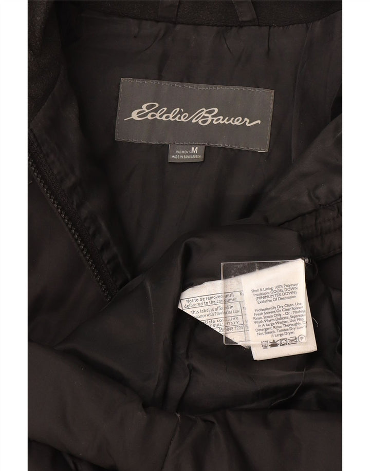 EDDIE BAUER Womens Padded Coat UK 14 Medium Black Polyester