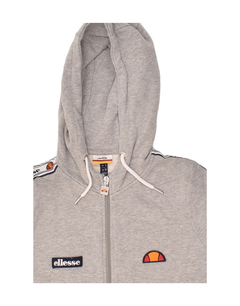 ELLESSE Womens Zip Hoodie Sweater UK 10 Small  Grey Cotton | Vintage Ellesse | Thrift | Second-Hand Ellesse | Used Clothing | Messina Hembry 