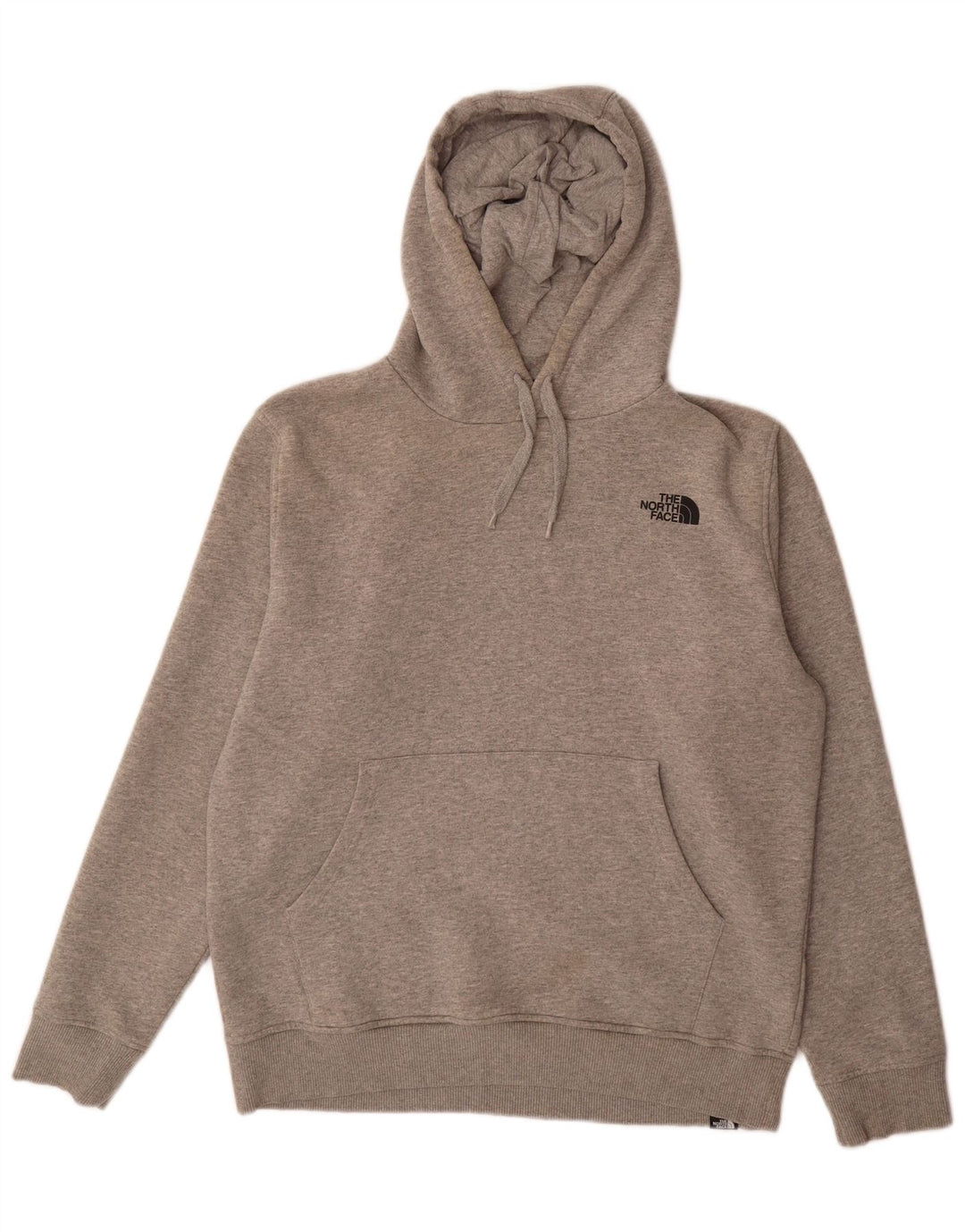 The North Face Mens Hoodie Jumper Large Grey Cotton
