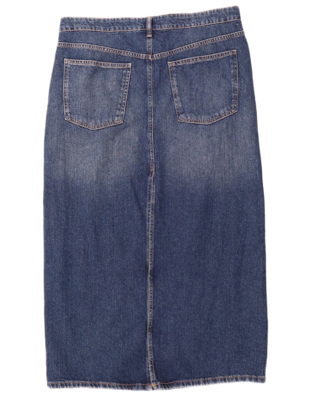 ZARA Womens High Waist Denim Skirt XL W32  Blue Cotton