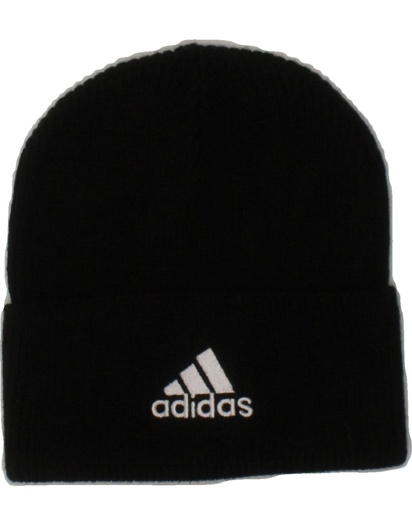 ADIDAS Boys Graphic Beanie Hat One Size Black Acrylic Vintage Adidas and Second-Hand Adidas from Messina Hembry 