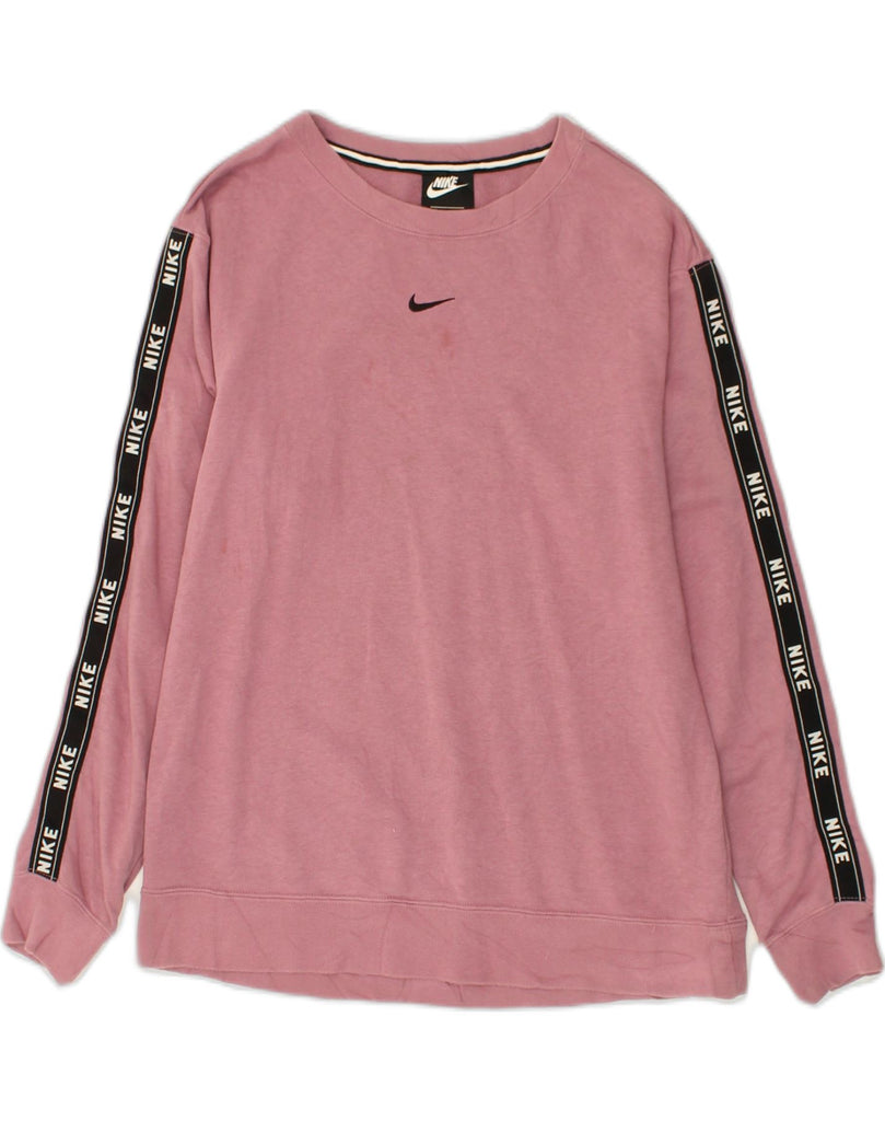 NIKE Mens Sweatshirt Jumper Small Pink Cotton | Vintage Nike | Thrift | Second-Hand Nike | Used Clothing | Messina Hembry 