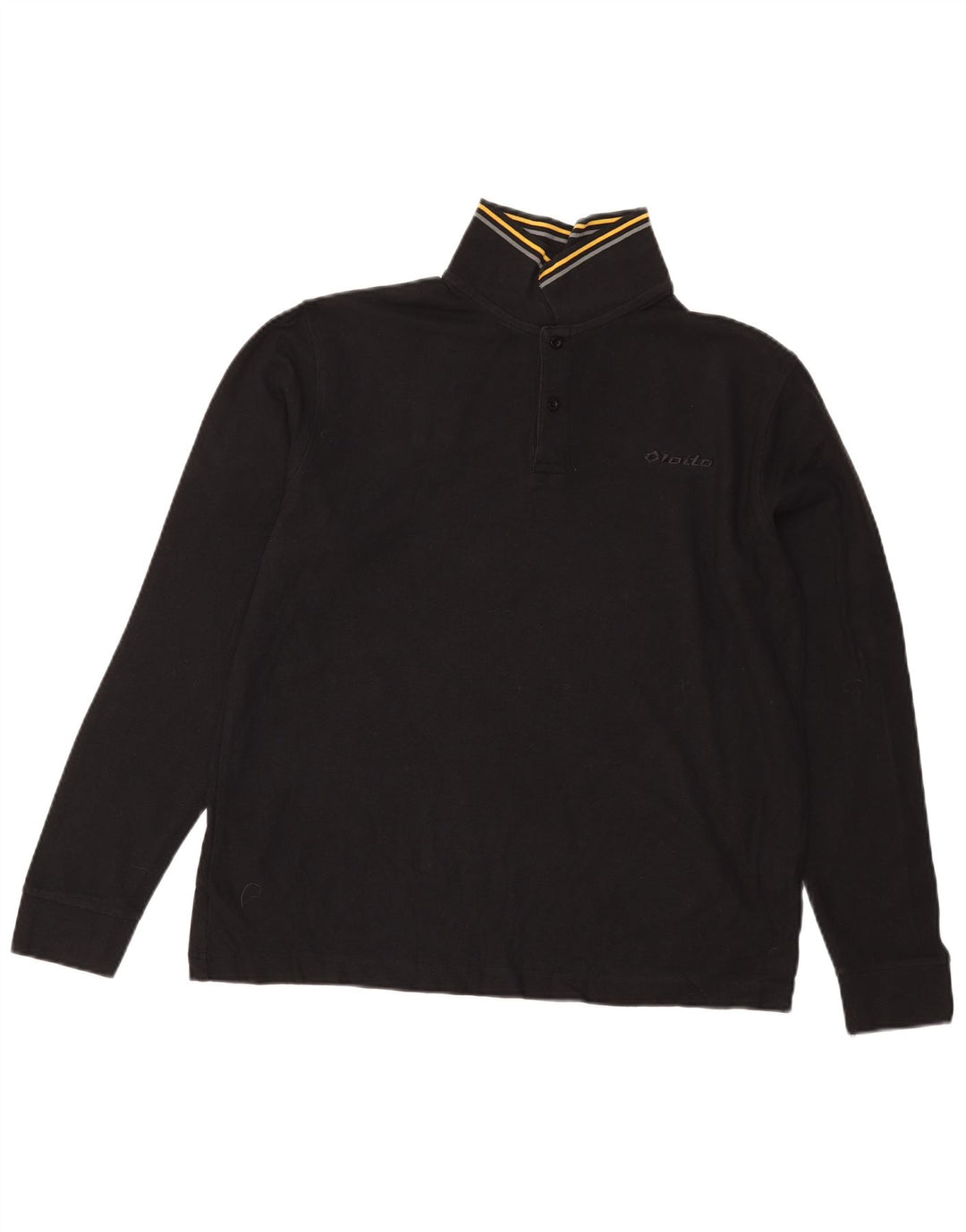Lotto Mens Long Sleeve Polo Shirt Large Black