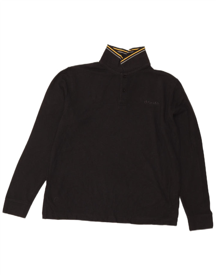 Lotto Mens Long Sleeve Polo Shirt Large Black